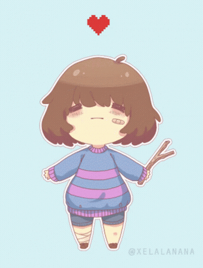 A Drawing Of A Girl With A Bandage On Her Leg And A Heart Above Her Head By Xelalanana GIF