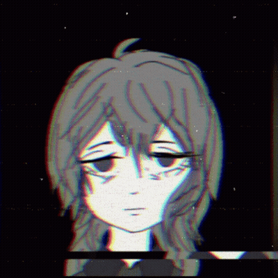 A Drawing Of A Girl With A Black Background GIF