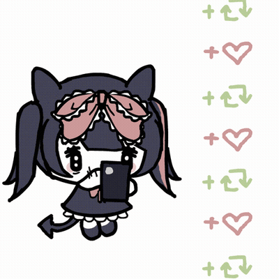 A Drawing Of A Girl With A Bow On Her Head Is Surrounded By Hearts And Arrows GIF