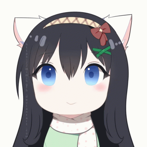 A Drawing Of A Girl With A Cat Ear And A Star In Her Eye GIF