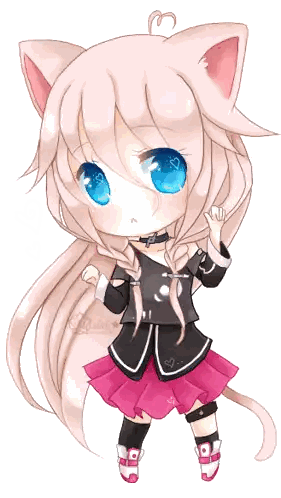A Drawing Of A Girl With A Cat Ear And Blue Eyes Sticker