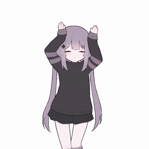 A Drawing Of A Girl With A Cross On Her Head GIF