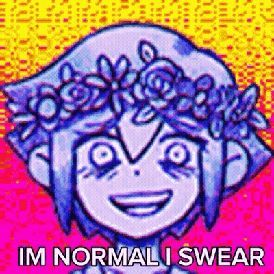 A Drawing Of A Girl With A Flower Crown On Her Head . GIF