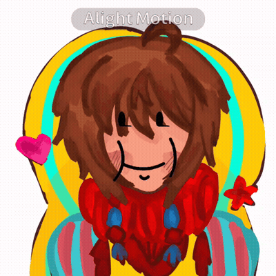 A Drawing Of A Girl With A Heart And The Words Alight Motion On The Bottom Right GIF