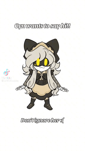 A Drawing Of A Girl With A Mask On Her Face And The Words Cyn Wants To Say Hi And Don T Ignore Her GIF