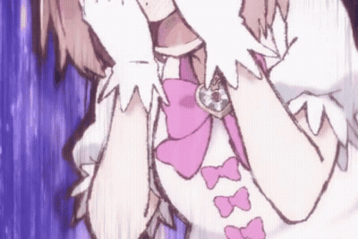 A Drawing Of A Girl With A Pink Bow GIF