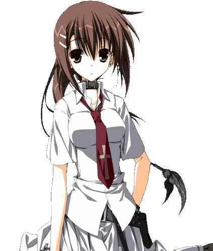 A Drawing Of A Girl With A Ponytail And A Briefcase That Says L On It Sticker