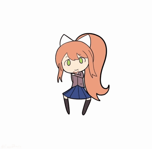 A Drawing Of A Girl With A Ponytail And Green Eyes GIF