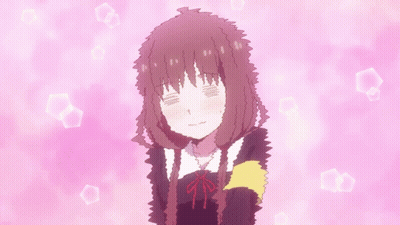 A Drawing Of A Girl With A Red Bow On Her Collar GIF