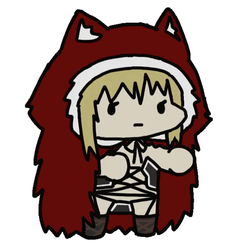 A Drawing Of A Girl With A Red Cape GIF