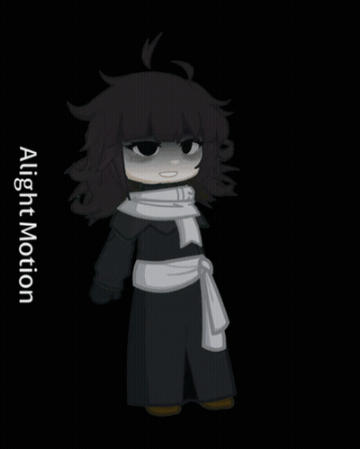 A Drawing Of A Girl With A Scarf Around Her Neck And The Words Alight Motion On The Bottom Right GIF