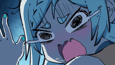 A Drawing Of A Girl With A Surprised Look On Her Face And The Words Ah Below Her GIF