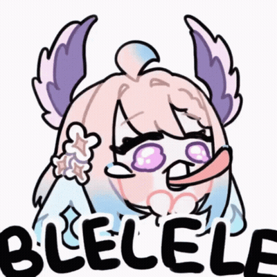 A Drawing Of A Girl With A Tongue Sticking Out And The Word Blelele Below Her GIF