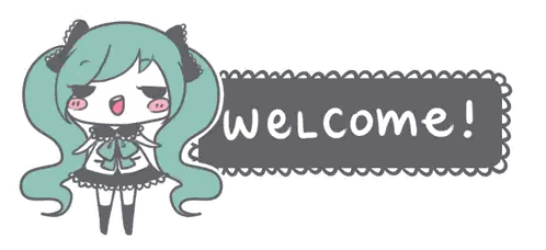 A Drawing Of A Girl With A Welcome Sign Sticker