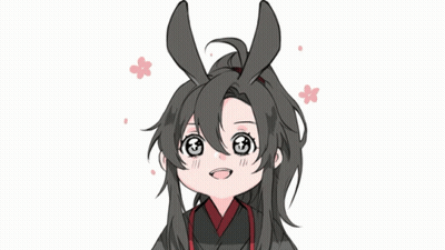 A Drawing Of A Girl With Bunny Ears And Flowers Around Her Head GIF