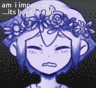 A Drawing Of A Girl With Flowers In Her Hair And The Words Am I Important GIF