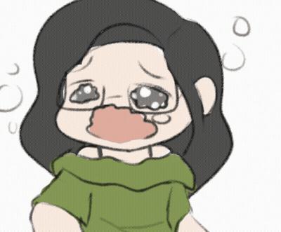 A Drawing Of A Girl With Glasses And A Green Shirt GIF