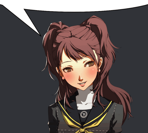 A Drawing Of A Girl With Her Eyes Closed And A Speech Bubble GIF