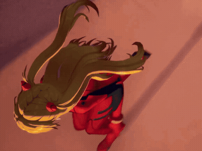 A Drawing Of A Girl With Long Blonde Hair GIF