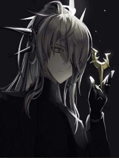 A Drawing Of A Girl With Long White Hair GIF