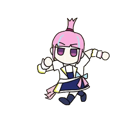 A Drawing Of A Girl With Pink Hair And A Crown On Her Head . Sticker