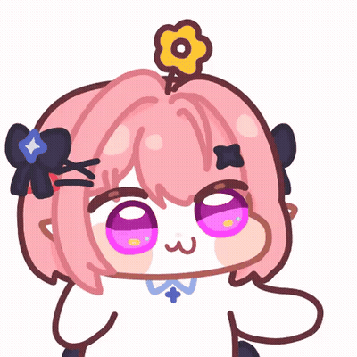A Drawing Of A Girl With Pink Hair And A Flower On Her Head GIF