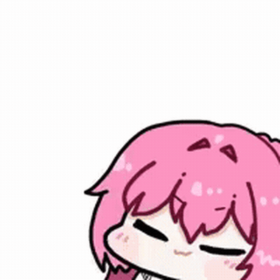 A Drawing Of A Girl With Pink Hair And Purple Eyes . GIF