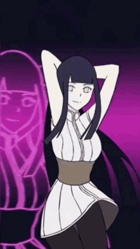 A Drawing Of A Girl With Purple Hair And A Purple Background GIF