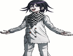 A Drawing Of A Girl With Purple Hair Wearing A White Jacket And Scarf GIF