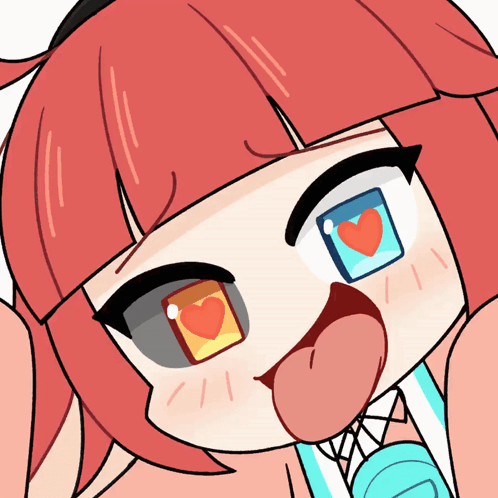 A Drawing Of A Girl With Red Hair And Blue Eyes GIF