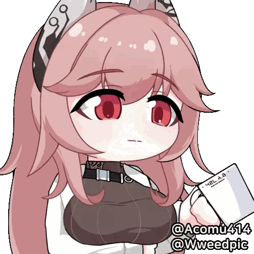 A Drawing Of A Girl With The Name Acomu414 Sticker