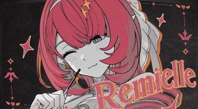 A Drawing Of A Girl With The Name Remielle Written On It GIF