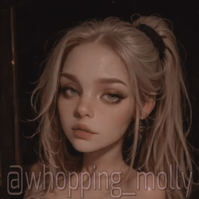 A Drawing Of A Girl With The Name @Whopping_molly On It GIF