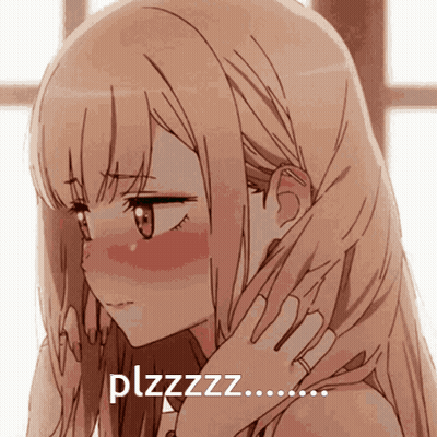 A Drawing Of A Girl With The Word Plzzzz On The Bottom Right GIF