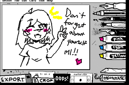 A Drawing Of A Girl With The Words " Don T Forget About Yourself " GIF