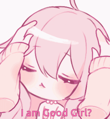 A Drawing Of A Girl With The Words " I Am Good Girl " Below Her GIF