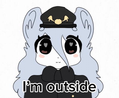 A Drawing Of A Girl With The Words I 'M Outside GIF