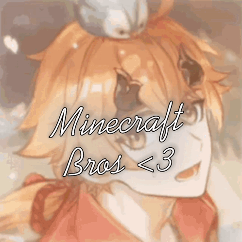 A Drawing Of A Girl With The Words Minecraft Bros < 3 On The Bottom GIF