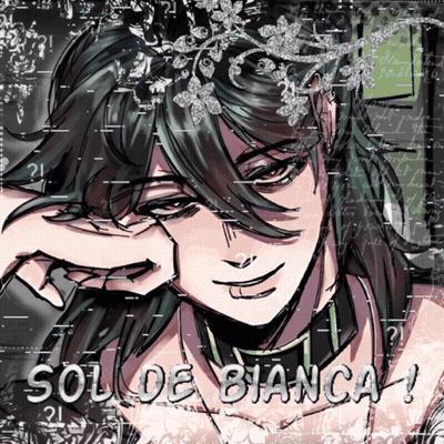 A Drawing Of A Girl With The Words Sol De Bianca Written Below Her GIF
