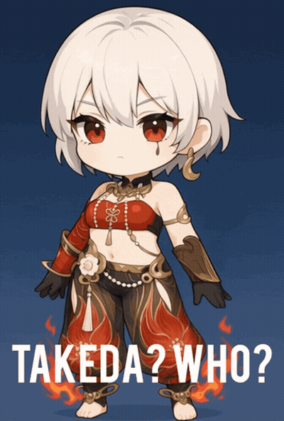 A Drawing Of A Girl With The Words Takeda Who On It GIF