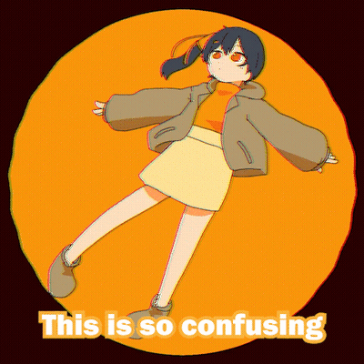 A Drawing Of A Girl With The Words " This Is So Confusing " GIF
