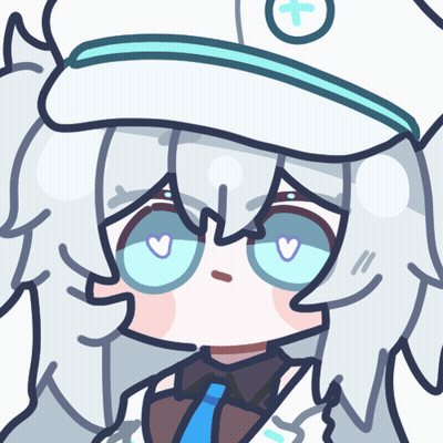 A Drawing Of A Girl With White Hair And A Hat With A Cross On It GIF