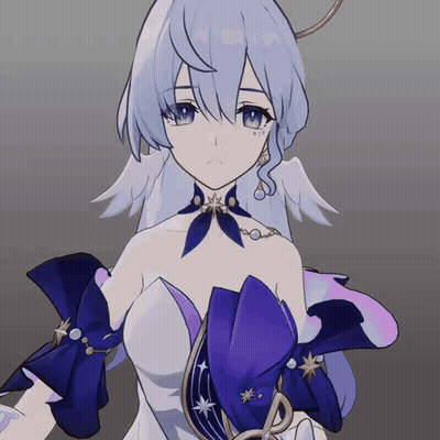 A Drawing Of A Girl With White Wings And A Blue Dress GIF
