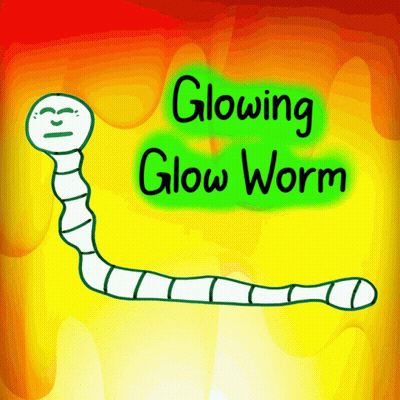 A Drawing Of A Glowing Glow Worm On A Bright Yellow Background GIF