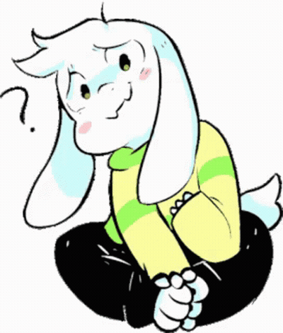 A Drawing Of A Goat Sitting Down With A Question Mark On Its Head . GIF