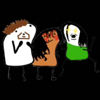 A Drawing Of A Group Of Cartoon Characters Including A Dog GIF