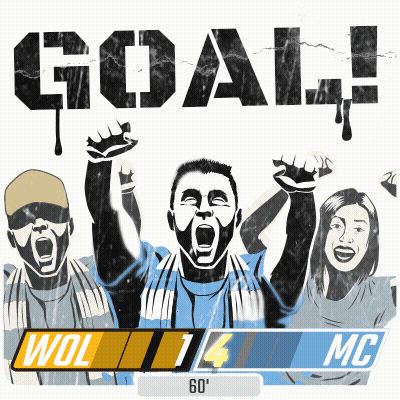A Drawing Of A Group Of People Celebrating A Goal For Wol GIF