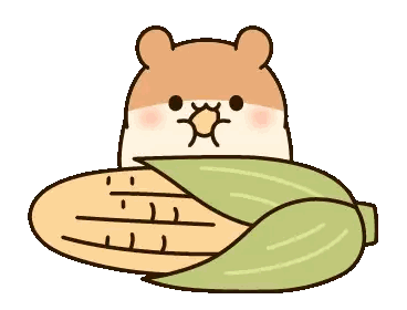 A Drawing Of A Hamster Holding A Corn Cob Sticker
