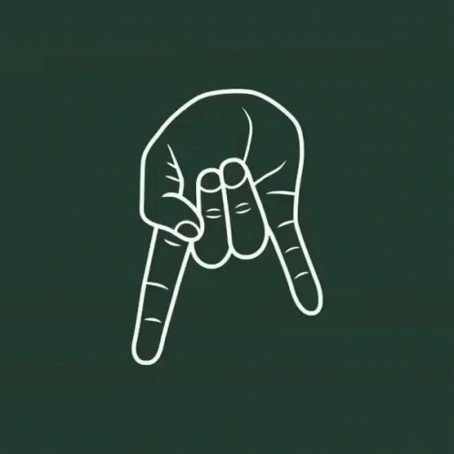 A Drawing Of A Hand With Two Fingers Pointing Up GIF