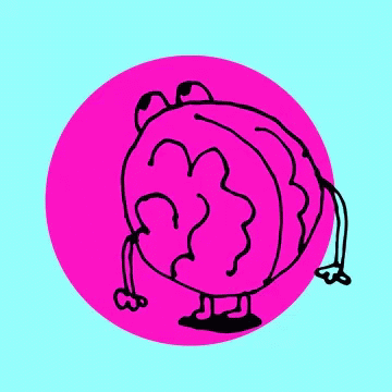 A Drawing Of A Heart With Arms And Legs On A Blue Background GIF
